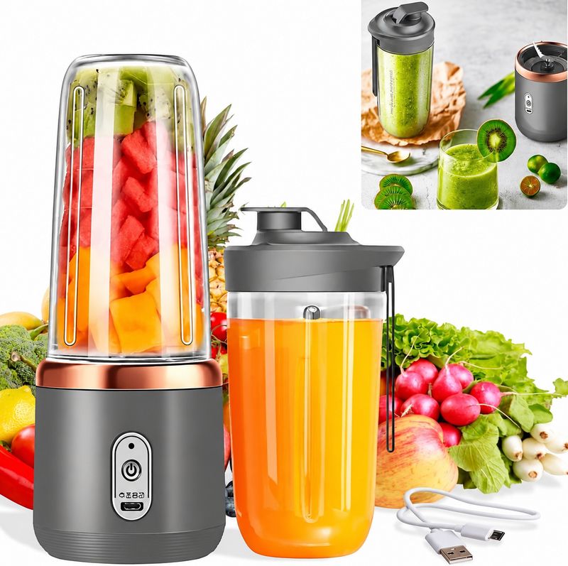 SUPERSTUD Blender Juicer Mixer Rechargeable Portable Smoothie Blender 50 W Mixer Blender (BLENDXJET | 2 Jars | Grey) - Image 2