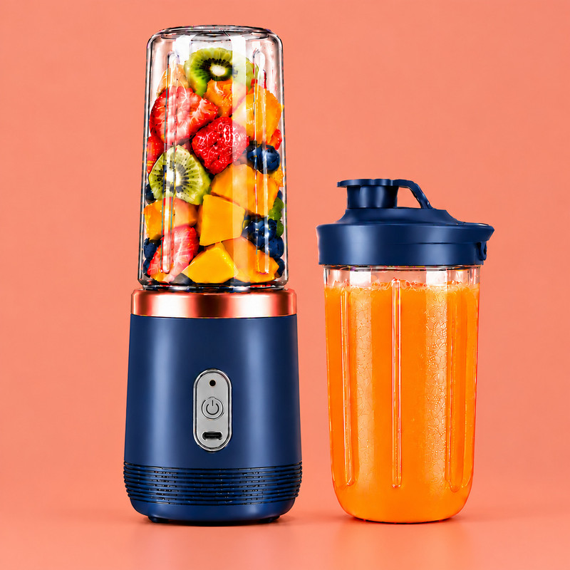 Rainseal USB Mini Juice Maker for Fruits, Shakes and Smoothies 40 W Juicer (Mini Juice Blender, 400ml Jar Capacity | 2 Jars | Multicolor)