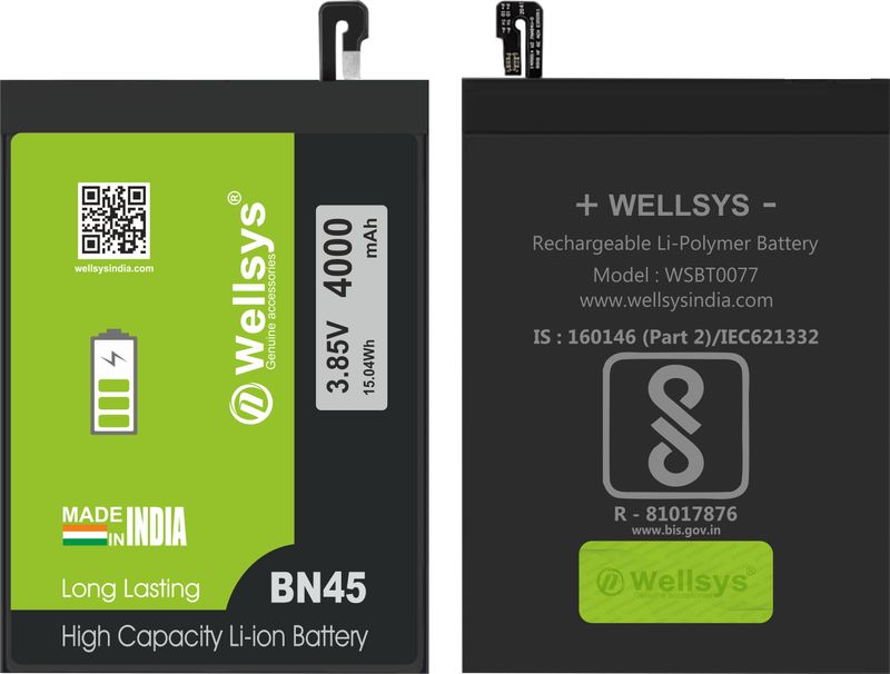 WELLSYS Mobile Battery for Xiaomi Redmi Note 5 Pro (BN45) 4000mAh - Image 4
