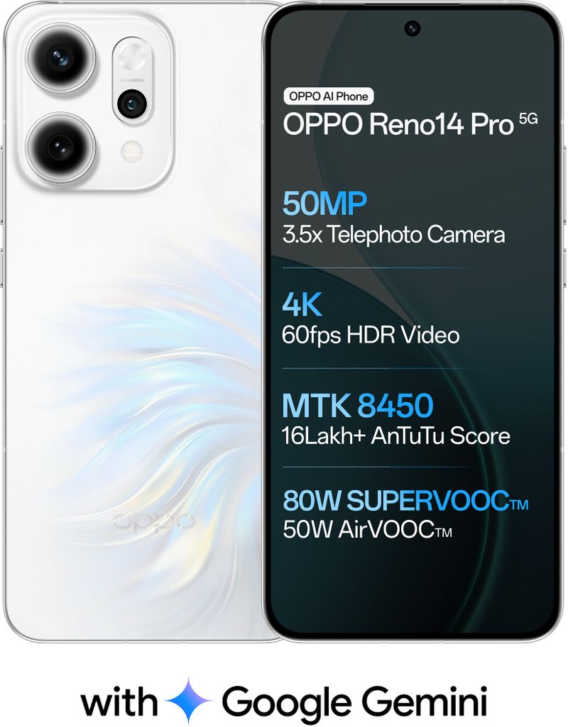 OPPO Reno14 Pro 5G 256GB 12GB RAM Pearl White - Image 2