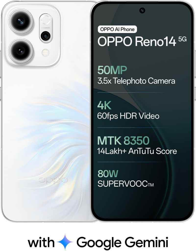 OPPO रेनो14 5जी (पर्ल वाइट, 256 GB) (8 GB RAM) - Image 2