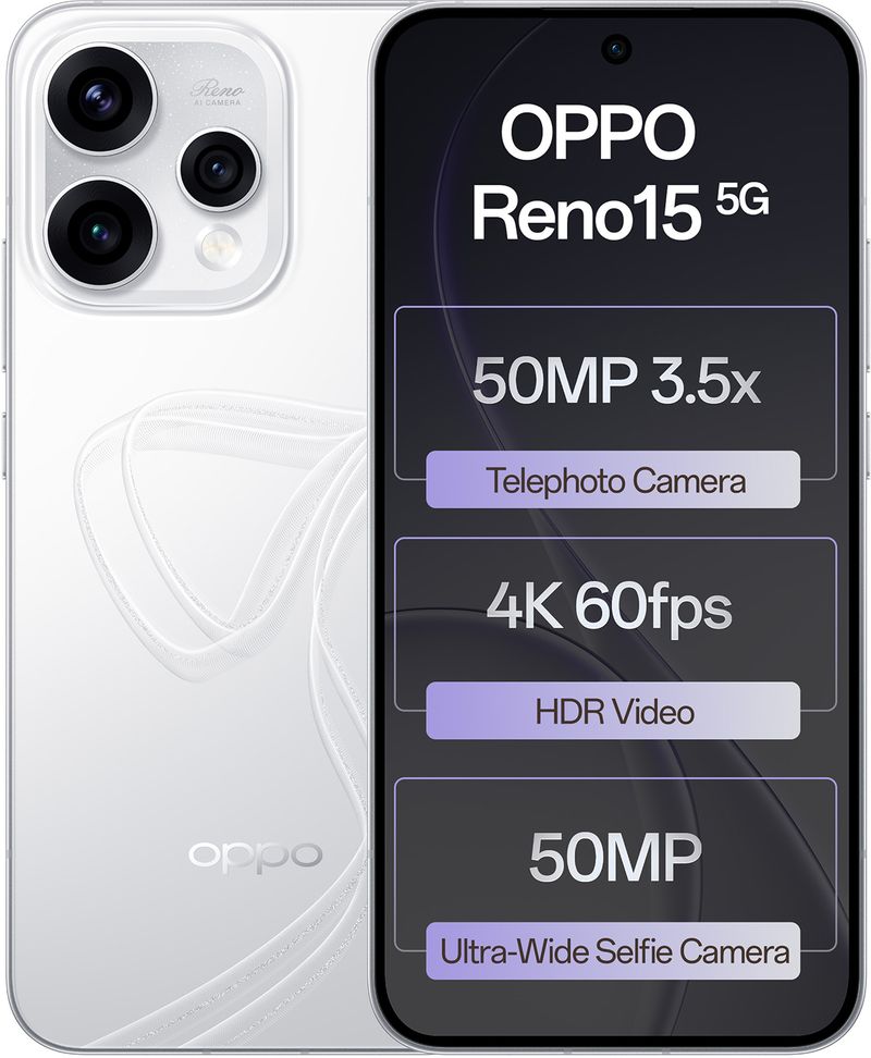 OPPO Reno15 5G 256GB Glacier White - Image 2
