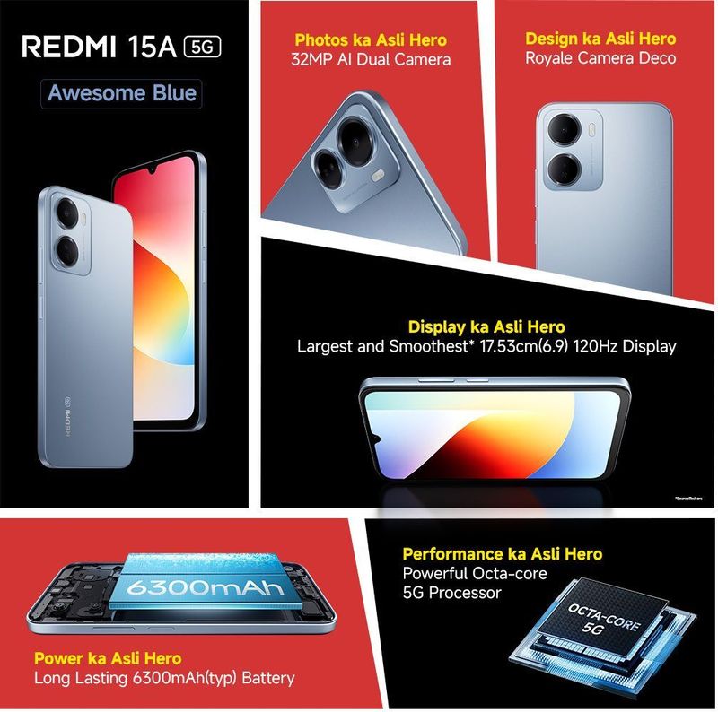 Redmi 15A 64GB 4GB RAM Awesome Blue - Image 4