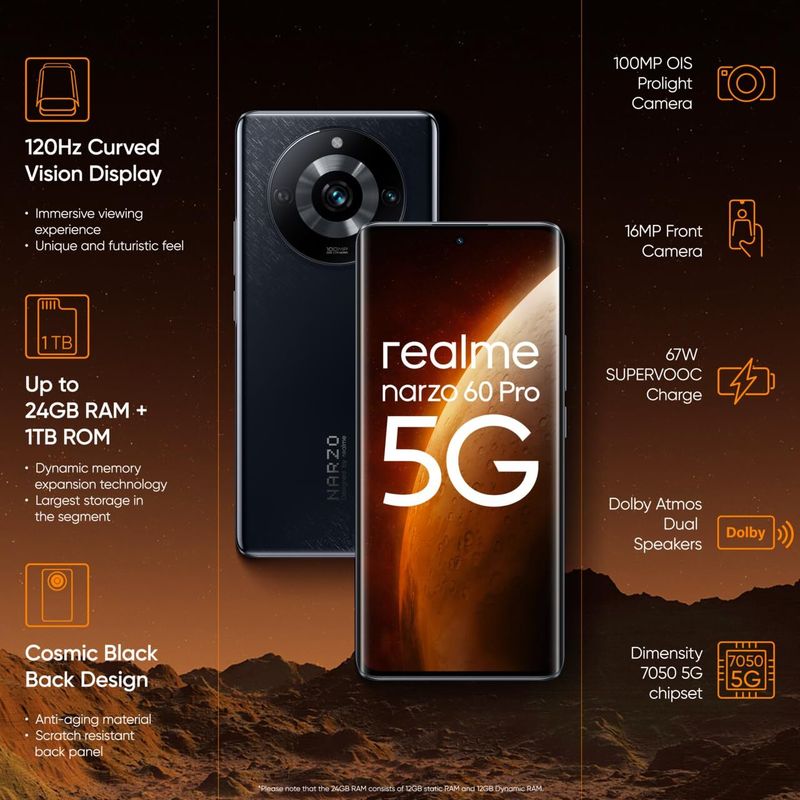 realme Narzo 60 Pro 5G 1TB Cosmic Black - Image 6