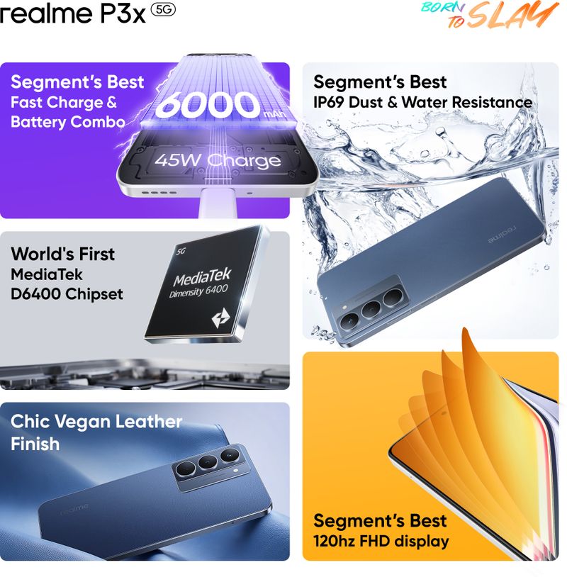 realme P3x 5G 128GB 6GB RAM Blue - Image 3