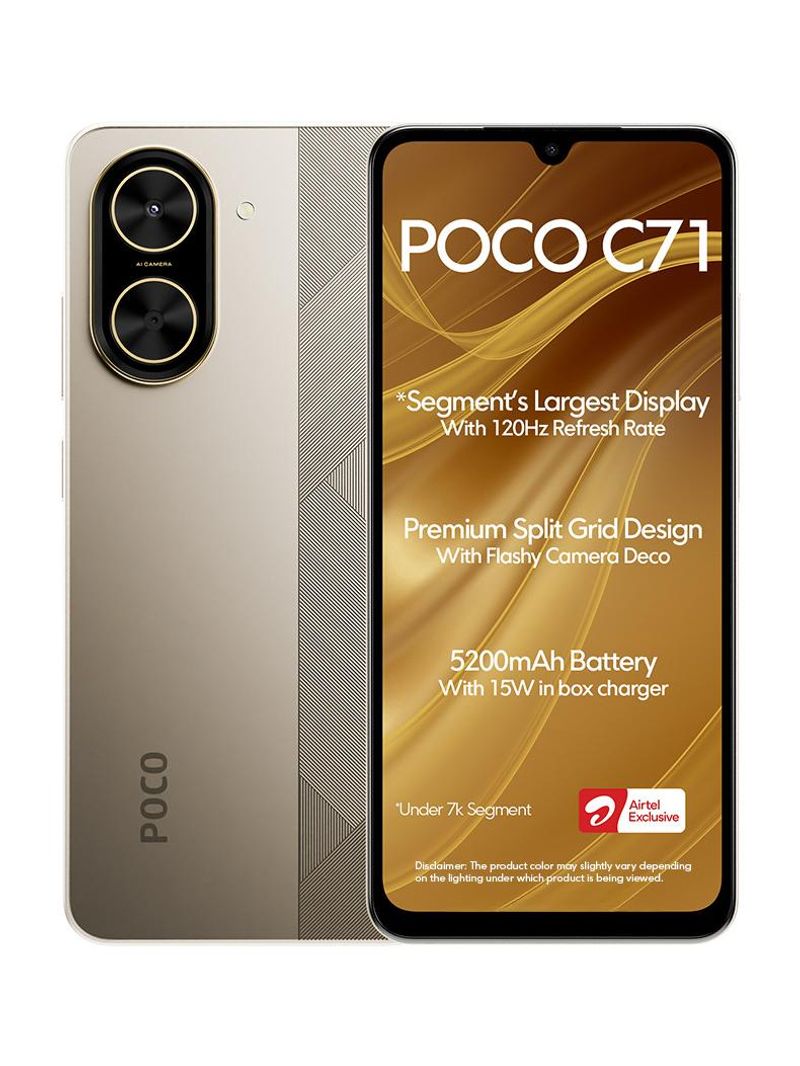 POCO C71 - Locked with Airtel Prepaid (Desert Gold, 64 GB) (4 GB RAM) - Image 2