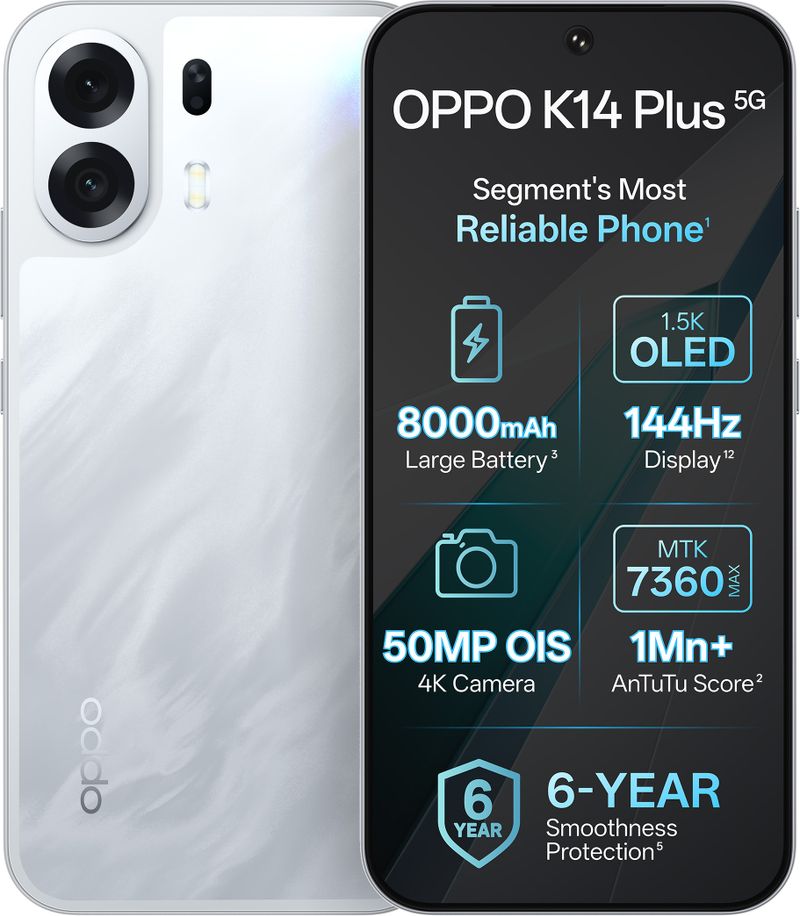 OPPO K14 Plus 5G 128GB 6GB RAM White - Image 2