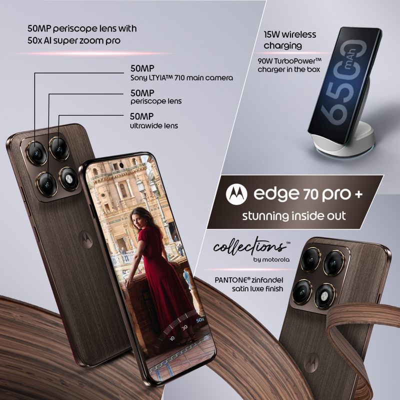 MOTOROLA Edge 70 Pro+ Sculpted Wood Chicory Coffee - Image 4