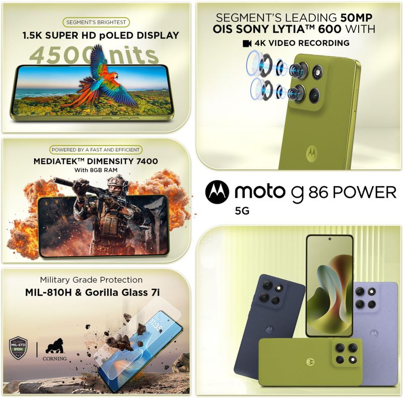MOTOROLA G86 Power 5G (Pantone Golden Cypress, 128 GB) (8 GB RAM) - Image 5