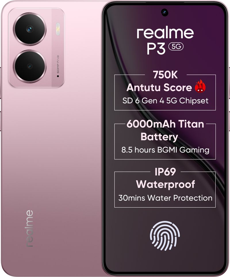 realme P3 5G 128GB 6GB RAM Nebula Pink - Image 2