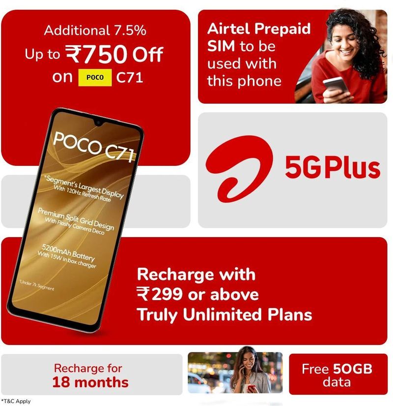 POCO C71 - Locked with Airtel Prepaid (Desert Gold, 64 GB) (4 GB RAM) - Image 4