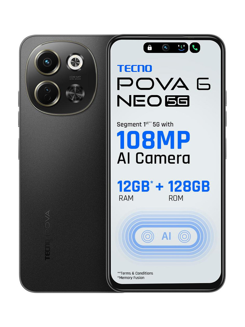 Tecno Pova 6 Neo 5G (Midnight Shadow, 128 GB) 6 GB RAM