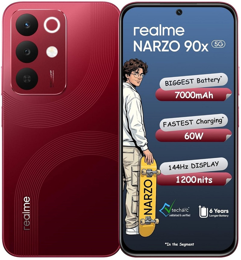 realme Narzo 90x 5G (Maroon Red, 128 GB)