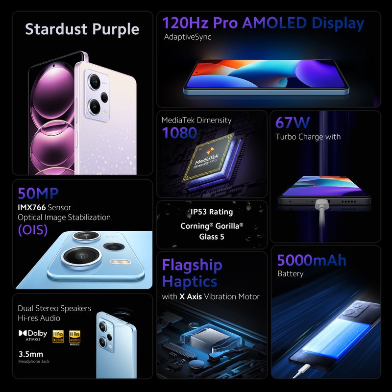 Redmi Note 12 Pro 5G 128GB Stardust Purple - Image 5