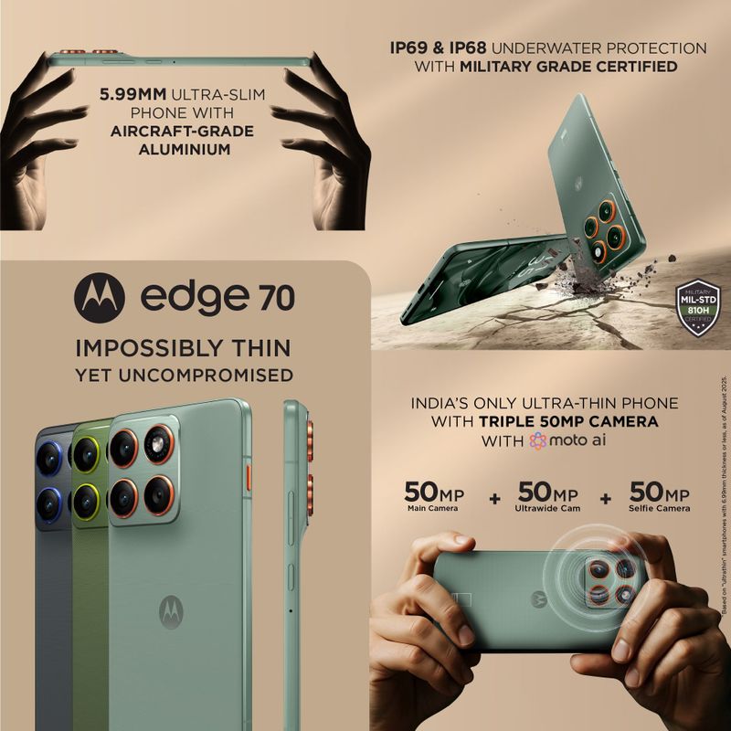 Motorola Edge 70 256GB 8GB RAM Bronze Green - Image 4
