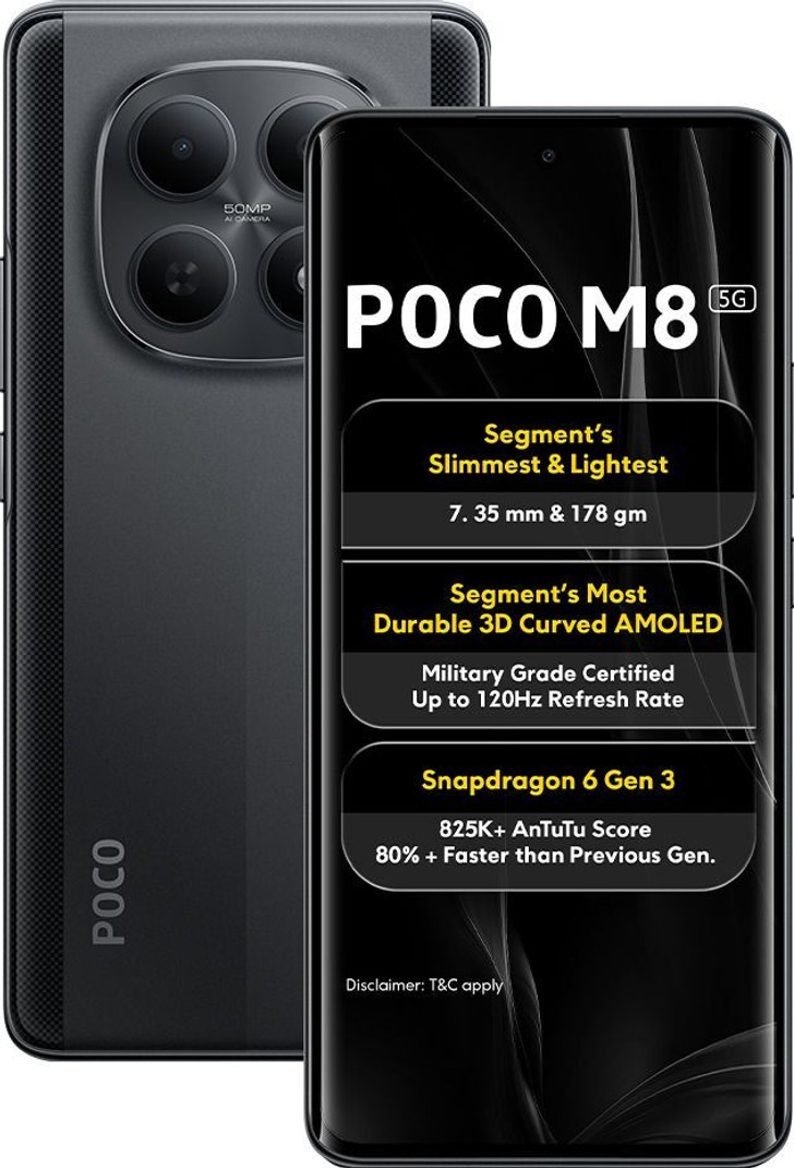POCO M8 (Carbon Black, 128 GB) 6 GB RAM