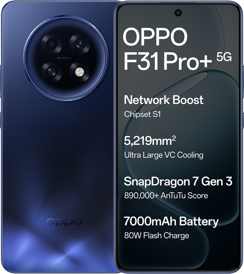 OPPO F31 Pro+ 5G (Gemstone Blue, 256 GB) (8 GB RAM)