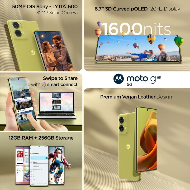 Motorola G85 5G 256GB 12GB RAM Olive Green - Image 6