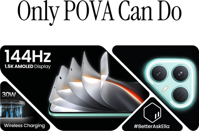 Tecno Pova 7 Pro 5G 256GB 8GB RAM Neon Cyan - Image 3