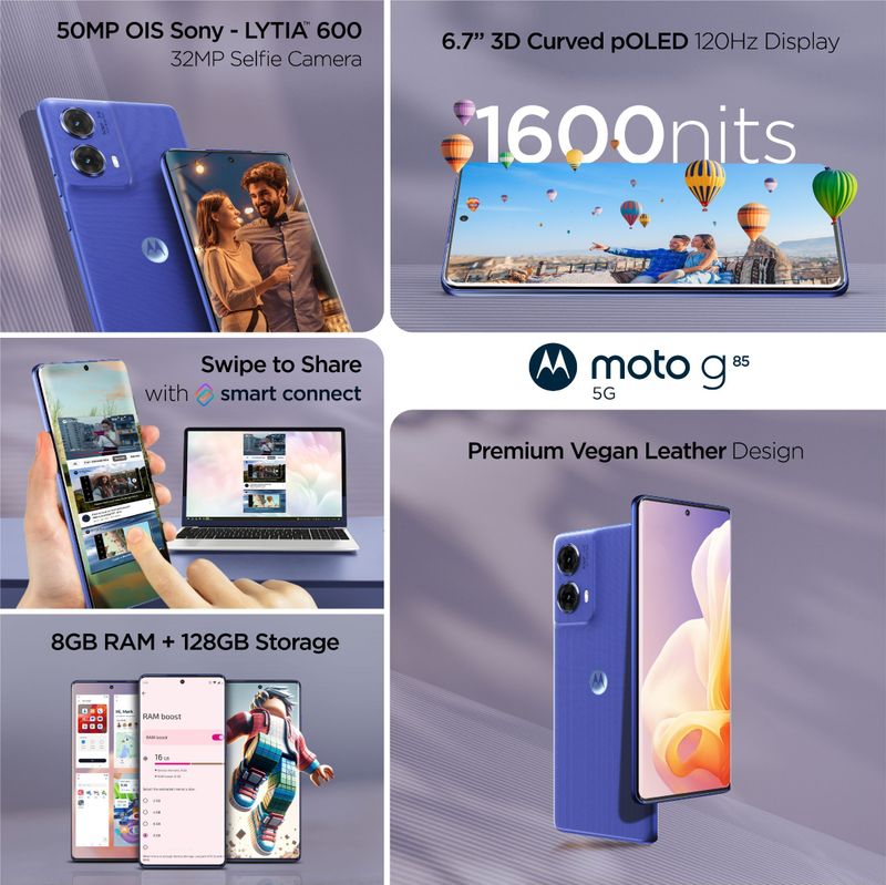 Motorola G85 5G 128GB 8GB RAM Cobalt Blue - Image 8