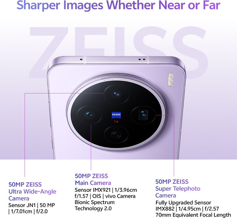 vivo X200T 256GB 12GB RAM Seaside Lilac - Image 3