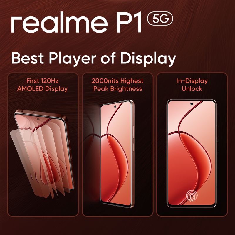 realme P1 5G 128GB 6GB RAM (Phoenix Red) - Image 3