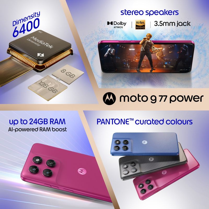 Motorola G77 Power 128GB Fuchsia Red - Image 5