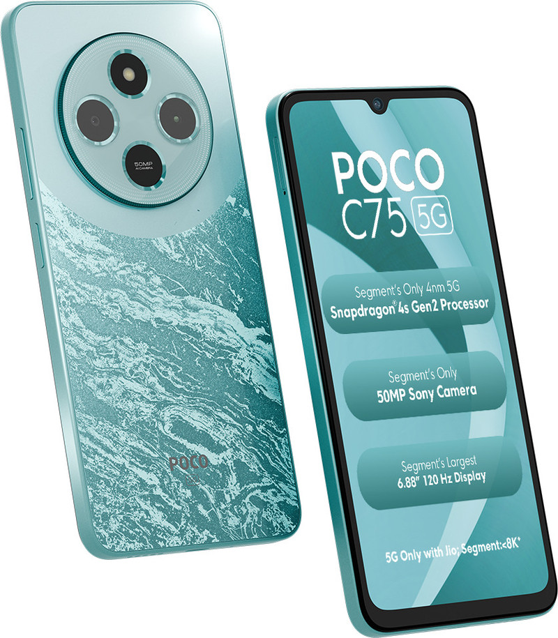 POCO C75 5G (Aqua Bliss, 64 GB) 4 GB RAM