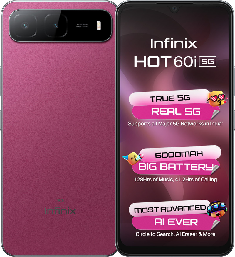 Infinix Hot 60i 5g (plum Red, 128 Gb, 6000 Mah)