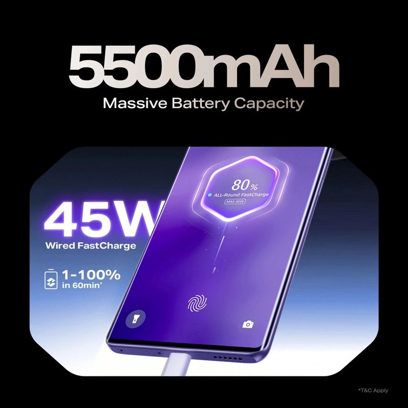 Infinix नोट 50s 5G+ 45W चार्जर इन द बॉक्स एंड AI (मरीन ड्रिफ्ट ब्लू, - Image 6