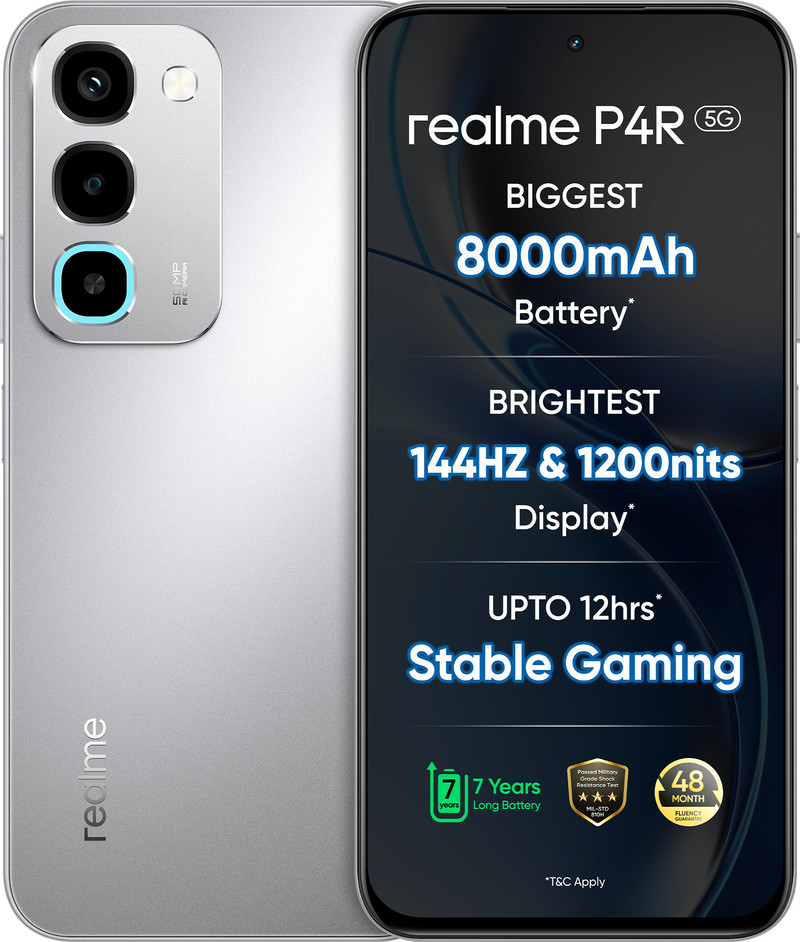 realme P4R 5G (Silver Glare, 128 GB) (6 GB RAM)