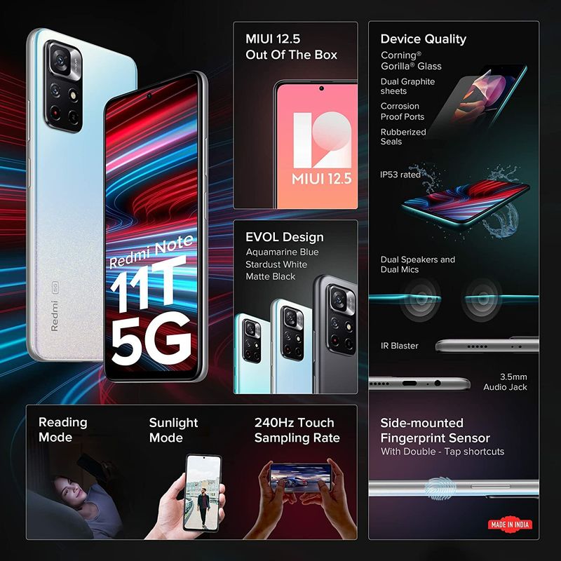 Redmi Note 11T 5G (Stardust White, 128 GB, 8 GB RAM) - Image 6