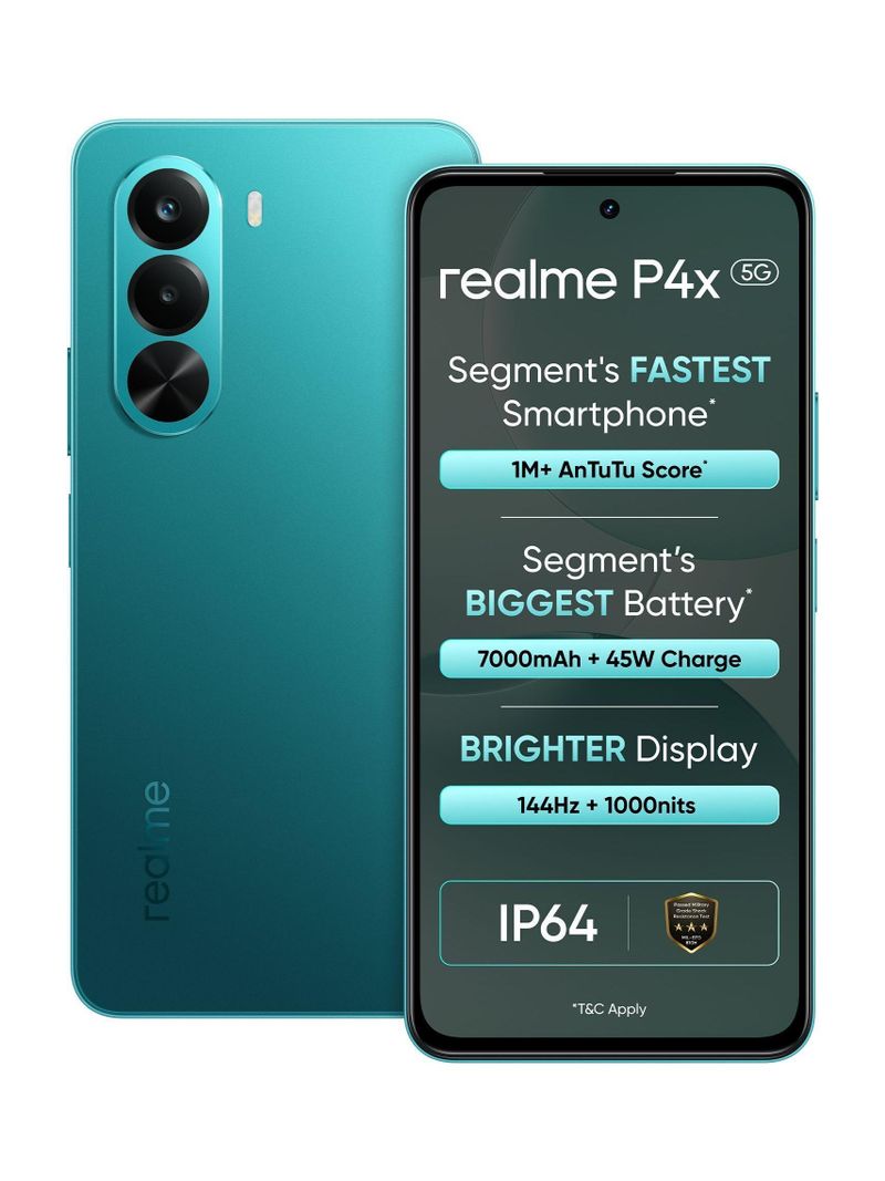 realme P4x 5G 128GB 6GB RAM Lake Green - Image 2