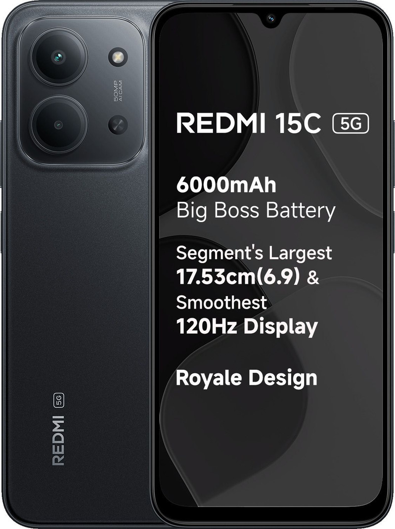 REDMI 15C 5G (Midnight Black, 128 GB) 6 GB RAM