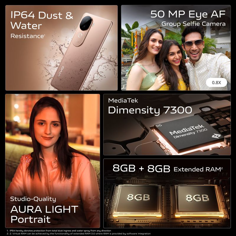 vivo V40e 5G (Royal Bronz, 128GB, 8GB RAM) - Image 5