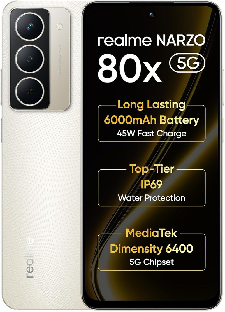 realme Narzo 80x 5G (Sunlit Gold, 128 GB) 6 GB RAM