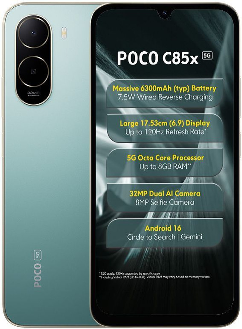 POCO C85x (Emerald Green, 64 GB) 4 GB RAM