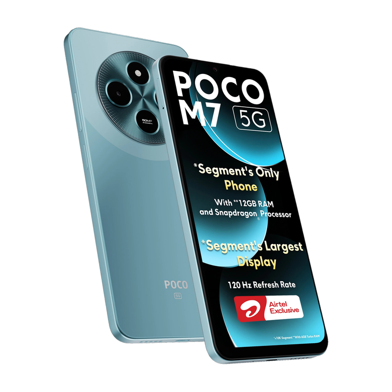 price history - POCO M7 5G - Locked with Airtel Prepaid (Ocean Blue, 128 GB) (6 G...more