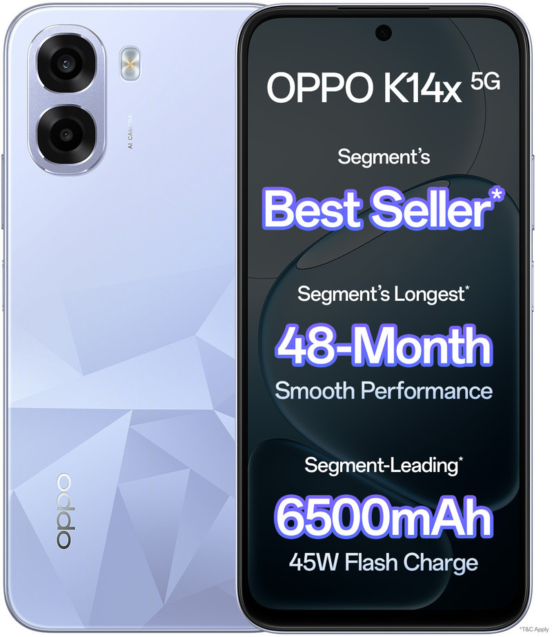 OPPO K14x 5G (Icy Blue, 64 GB) 4 GB RAM