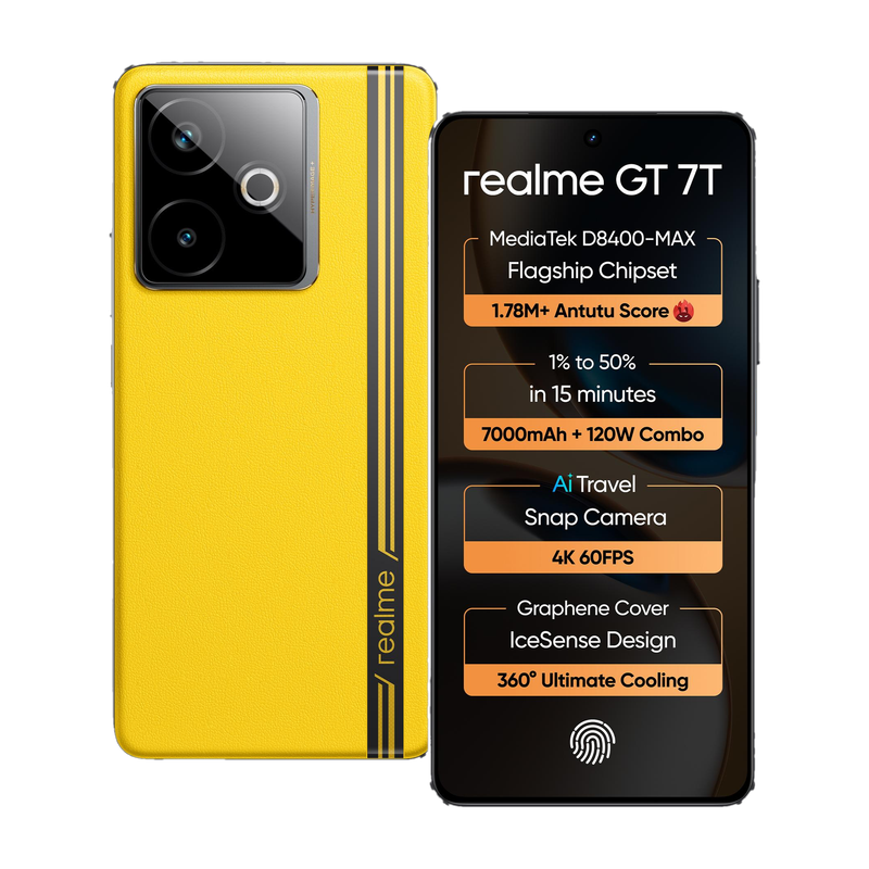 realme GT 7T (Racing Yellow, 256 GB) 12 GB RAM