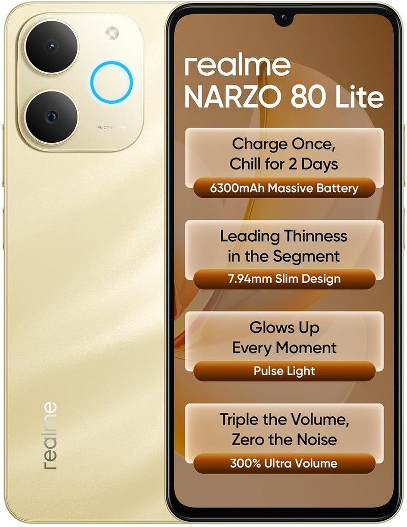 realme narzo 80 lite 4g beach gold 128 gb