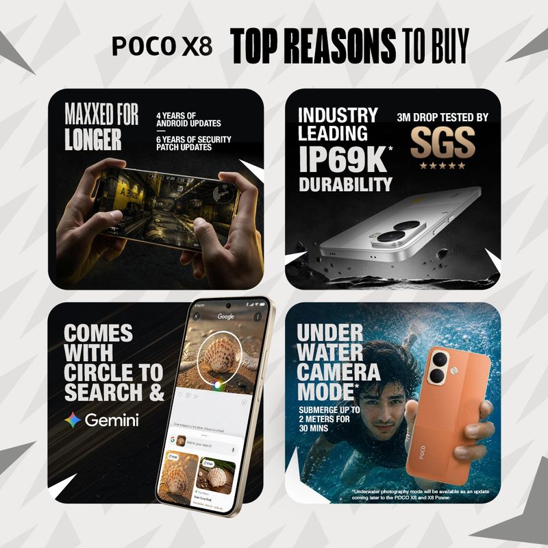 POCO X8 5G (Frost White, 128 GB) (6 GB RAM) - Image 3
