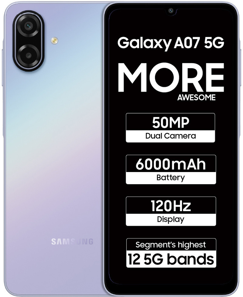 Samsung Galaxy A07 5g (light Violet, 128 Gb, 6000 Mah)