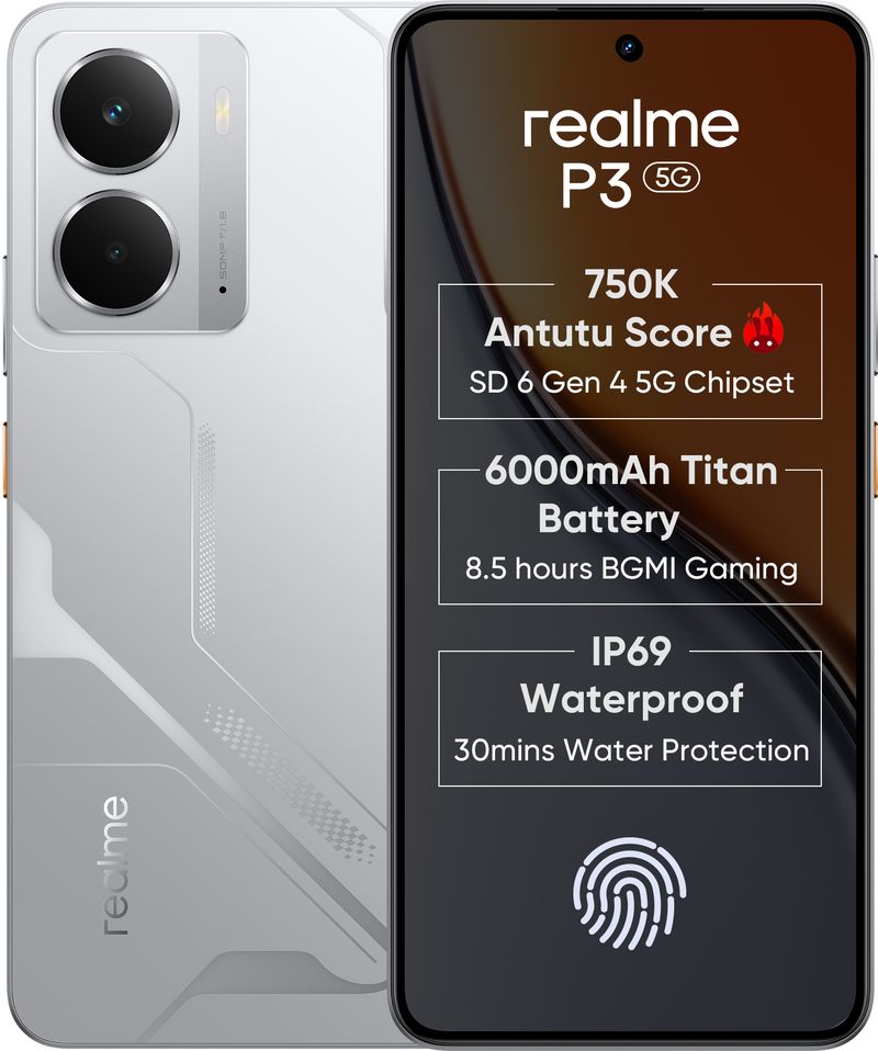 realme P3 5G 128GB 8GB RAM Space Silver - Image 2