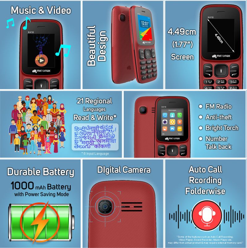 Micromax X416 Red - Image 4
