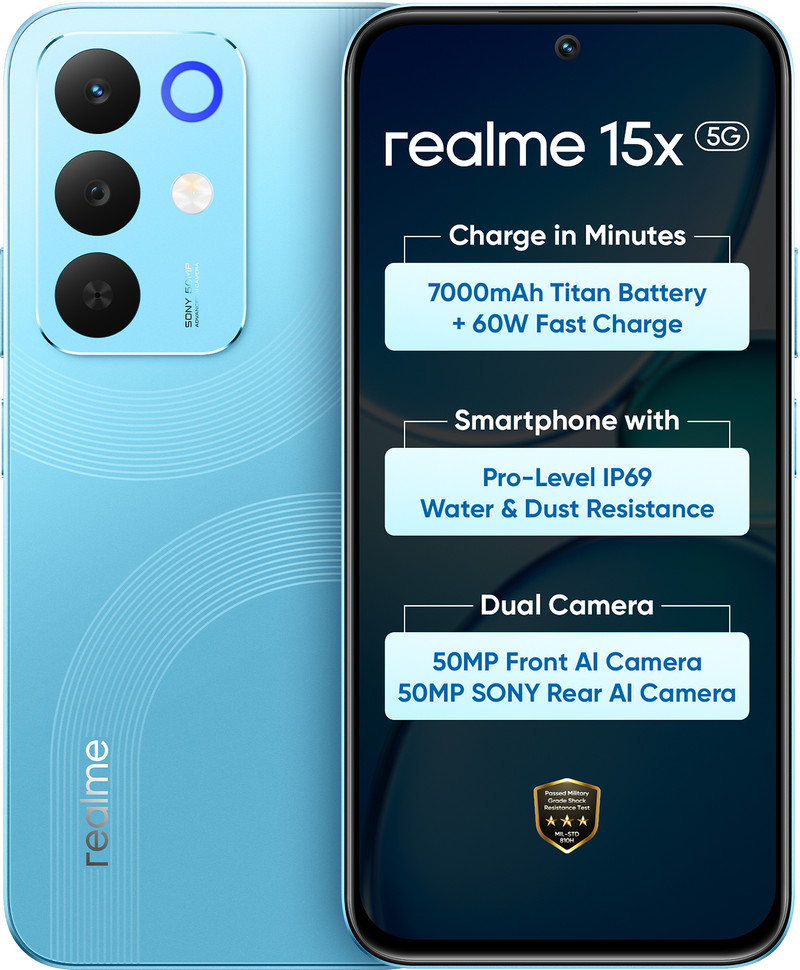 realme 15x 5G (Aqua Blue, 128 GB) 8 GB RAM