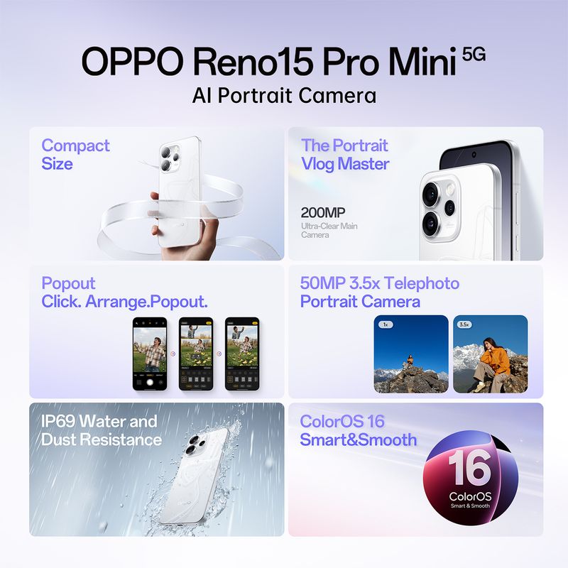 OPPO Reno15 Pro Mini 5G 512GB 12GB RAM Brown - Image 3