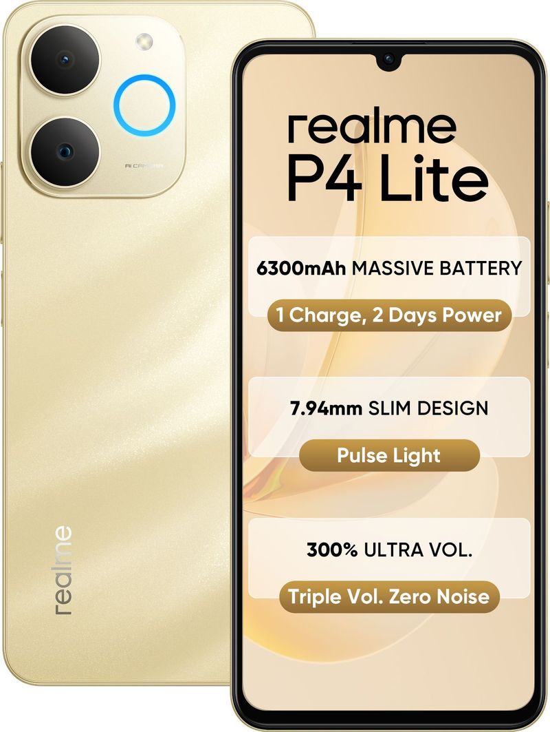 realme P4 Lite 128GB 4GB RAM Beach Gold - Image 2