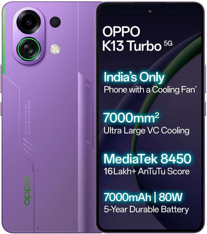 OPPO के13 टर्बो 5जी (पर्पल फैंटम, 128 GB) (8 GB RAM) - Image 1