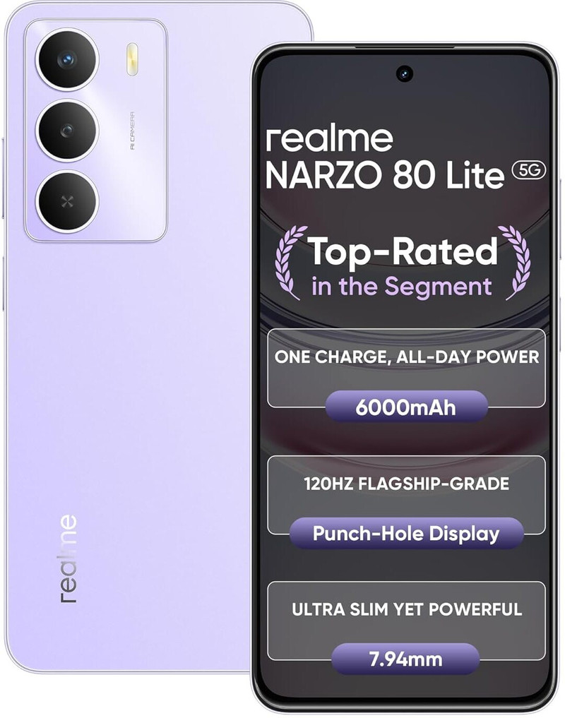 price history - realme Narzo 80 Lite 5G (Crystal Purple, 128 GB) (4 GB RAM)